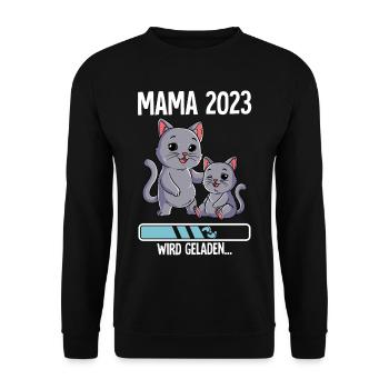 Werdende Mama 2023 - Unisex Pullover - Schwarz - Vorne - Alina (178cm) & Michal (187cm)