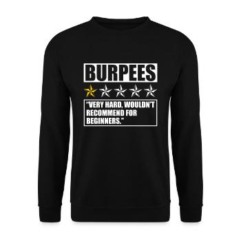 Burpee Review 1 Star Design for Aerobic Workout - Unisex Sweatshirt - black - Front - Alina (178cm) & Michal (187cm)