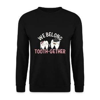 We belong together for a dental technician couple - Unisex Sweatshirt - black - Front - Alina (178cm) & Michal (187cm)