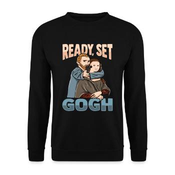 Van Gogh Art Mona Lisa - Unisex Sweatshirt - black - Front - Alina (178cm) & Michal (187cm)