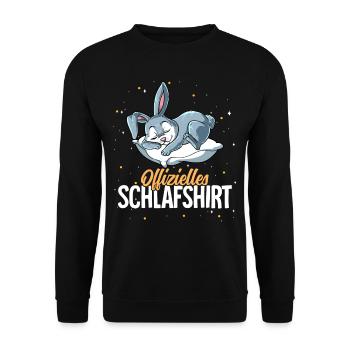 Offizielles Schlafshirt Hase - Unisex Pullover - Schwarz - Vorne - Alina (178cm) & Michal (187cm)