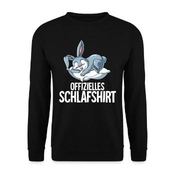 Offizielles Schlafshirt Hase - Unisex Pullover - Schwarz - Vorne - Alina (178cm) & Michal (187cm)