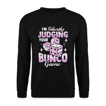 Siletly judging your bunco game Design for a Bun - Unisex Sweatshirt - black - Front - Alina (178cm) & Michal (187cm)