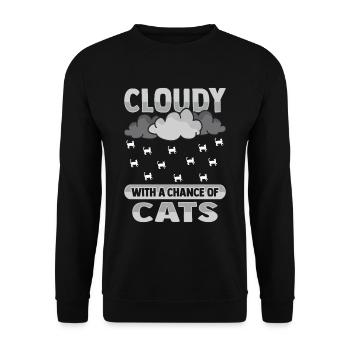 Cloudy with a chance for cat design - Unisex Sweatshirt - black - Front - Alina (178cm) & Michal (187cm)