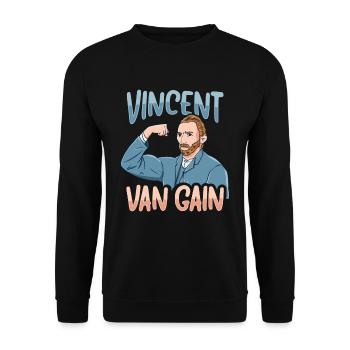 Vincent Van Gain Van Gogh Art lover - Unisex Sweatshirt - black - Front - Alina (178cm) & Michal (187cm)