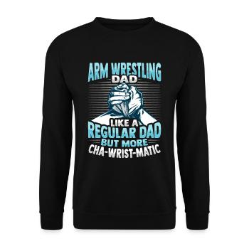 Wrist Turning Hand Wrestling Design - Unisex Sweatshirt - black - Front - Alina (178cm) & Michal (187cm)
