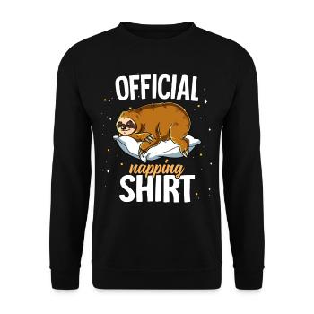 Sleeping Sloth Official Napping - Unisex Sweatshirt - black - Front - Alina (178cm) & Michal (187cm)