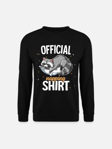 Schlafender Waschbär Offizielles Nickerchen - Unisex Pullover - Schwarz