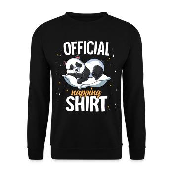 Sleeping Panda Official Napping - Unisex Sweatshirt - black - Front - Alina (178cm) & Michal (187cm)