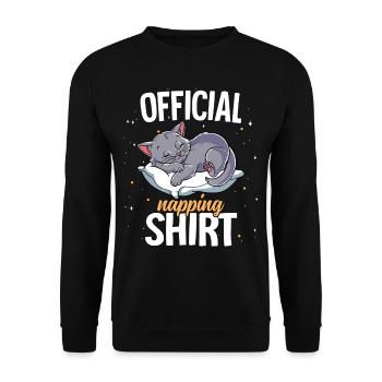 Sleeping Cat Official Napping - Unisex Sweatshirt - black - Front - Alina (178cm) & Michal (187cm)