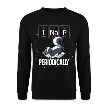 Dormir Skunk Je fais une sieste périodique - Sweat-shirt Unisexe - noir - Devant - Alina (178cm) & Michal (187cm)