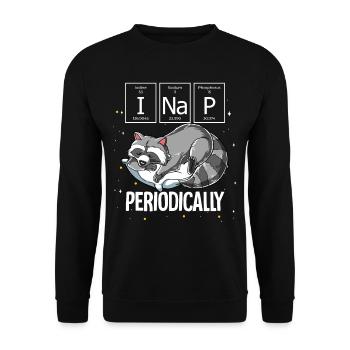 Sleeping Raccoon I Nap Periodically - Unisex Sweatshirt - black - Front - Alina (178cm) & Michal (187cm)