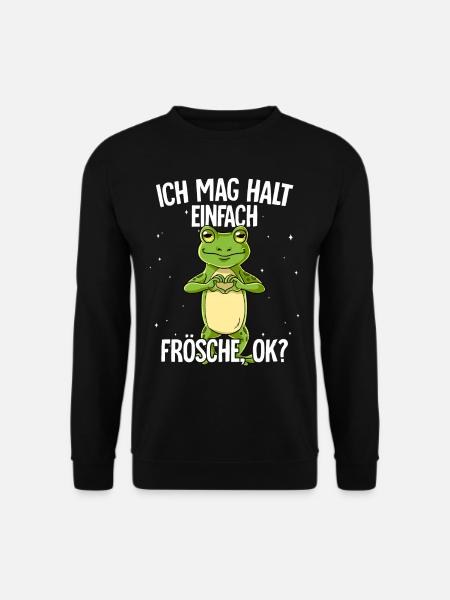 Ich mag halt einfach Frösche - Unisex Pullover - Schwarz