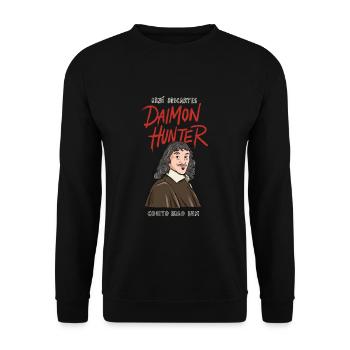 Descartes Daimon Hunter Cogito Ergo Sum - Unisex Sweatshirt - black - Front - Alina (178cm) & Michal (187cm)