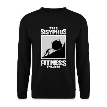 Sisyphus Philosophy Design - Unisex Sweatshirt - black - Front - Alina (178cm) & Michal (187cm)