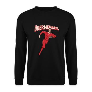 Nietzsche Übermensch Philosophy - Unisex Sweatshirt - black - Front - Alina (178cm) & Michal (187cm)