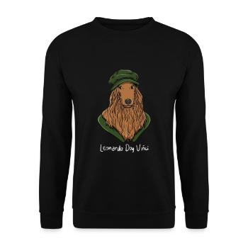 Künstler Da Vinci Hund Kunst - Unisex Pullover - Schwarz - Vorne - Alina (178cm) & Michal (187cm)