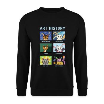 Art History Cats Visual Arts Cat - Unisex Sweatshirt - black - Front - Alina (178cm) & Michal (187cm)