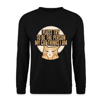 Conception de mème de chat pour une dame de chat - Sweat-shirt Unisexe - noir - Devant - Alina (178cm) & Michal (187cm)