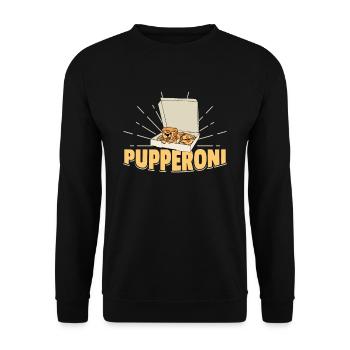 Puppy Puppy Pizza Dog - Unisex Sweatshirt - black - Front - Alina (178cm) & Michal (187cm)
