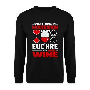 Euchre Vin Rouge - Sweat-shirt Unisexe - noir - Devant - Alina (178cm) & Michal (187cm)