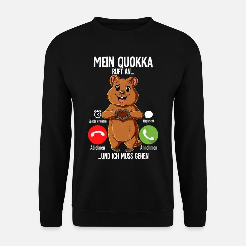 Mein Quokka Ruft An - Unisex Pullover - Schwarz