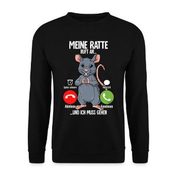 Mein Ratte Ruft An - Unisex Pullover - Schwarz - Vorne - Alina (178cm) & Michal (187cm)