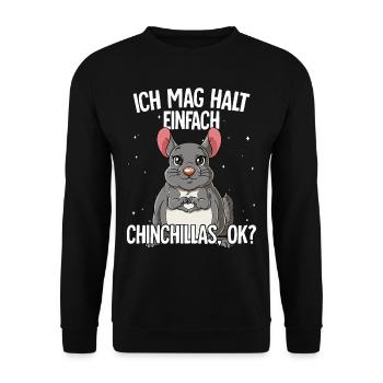 Ich mag halt einfach Chinchillas - Unisex Pullover - Schwarz - Vorne - Alina (178cm) & Michal (187cm)