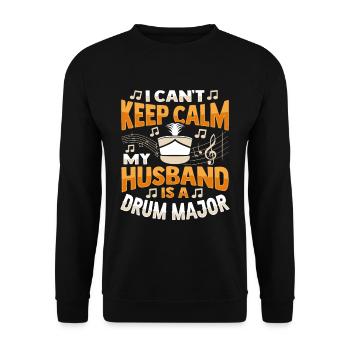 My husband is a drum major - Unisex Sweatshirt - black - Front - Alina (178cm) & Michal (187cm)