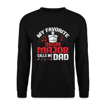 Drum Major m’appelle papa design pour un tambour - Sweat-shirt Unisexe - noir - Devant - Alina (178cm) & Michal (187cm)
