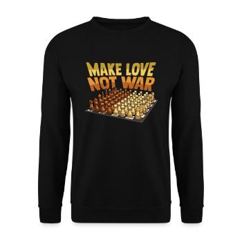 Peace Chess « make love not war » design pour - Sweat-shirt Unisexe - noir - Devant - Alina (178cm) & Michal (187cm)