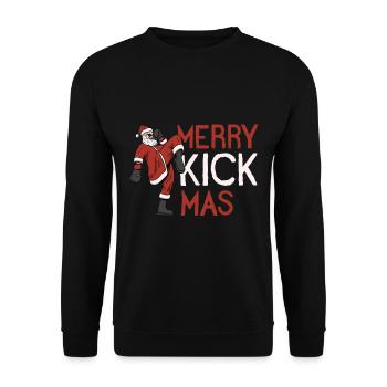 Santa Claus as MMA fighter martial arts - Unisex Sweatshirt - black - Front - Alina (178cm) & Michal (187cm)