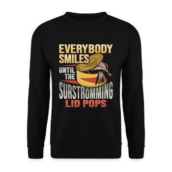 Canned fish Surströmming Scandinavian - Unisex Sweatshirt - black - Front - Alina (178cm) & Michal (187cm)