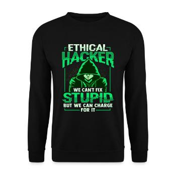 Ethischer Hacker White Hat Hacker Cybersicherheit - Unisex Pullover - Schwarz - Vorne - Alina (178cm) & Michal (187cm)