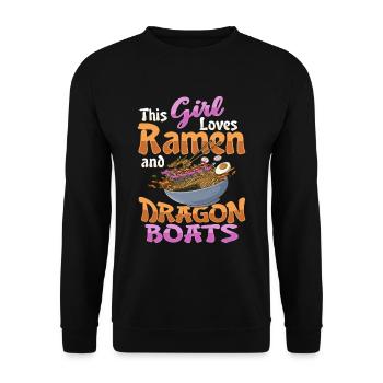 Ramen et bateau-dragon - Sweat-shirt Unisexe - noir - Devant - Alina (178cm) & Michal (187cm)