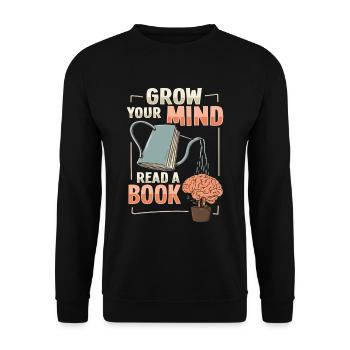 Reading book nerd designs for a librarian - Unisex Sweatshirt - black - Front - Alina (178cm) & Michal (187cm)
