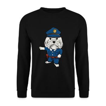 Police Dog Boy - Unisex Sweatshirt - black - Front - Alina (178cm) & Michal (187cm)