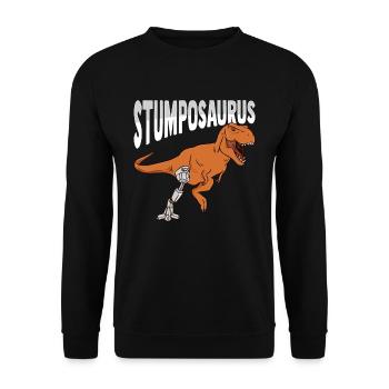 Prothèse de jambe amputée T-rex - Sweat-shirt Unisexe - noir - Devant - Alina (178cm) & Michal (187cm)