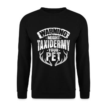 Präparator Design zum Ausstopfen von Tieren - Unisex Pullover - Schwarz - Vorne - Alina (178cm) & Michal (187cm)