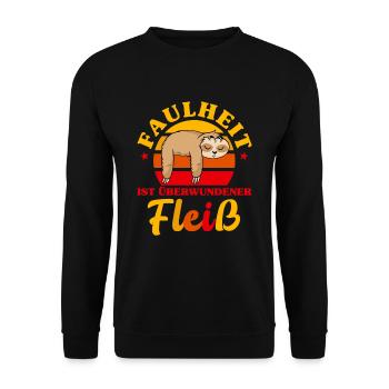 Faultier Design für faulen Kollegen im Büro - Unisex Pullover - Schwarz - Vorne - Alina (178cm) & Michal (187cm)