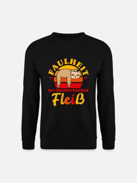 Faultier Design für faulen Kollegen im Büro - Unisex Pullover - Schwarz