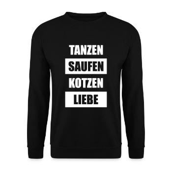 JGA Gruppenshirt Party Crew - Unisex Pullover - Schwarz - Vorne - Alina (178cm) & Michal (187cm)