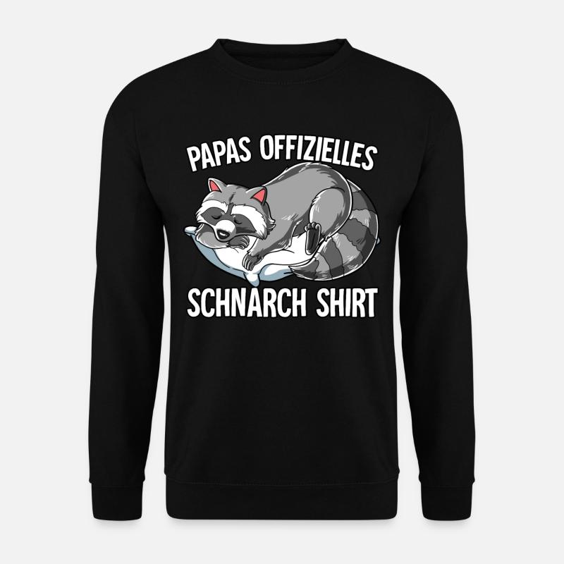Papas Offizielles Schnarch Shirt Papa Schnarchen - Unisex Pullover - Schwarz