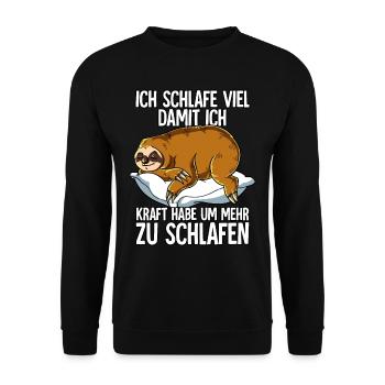 Ich Schlafe Faultier - Unisex Pullover - Schwarz - Vorne - Alina (178cm) & Michal (187cm)