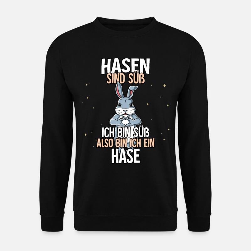 Hasen Sind Süß Hase - Unisex Pullover - Schwarz