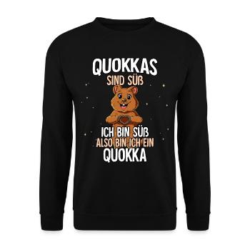 Quokkas Sind Süß Quokka - Unisex Pullover - Schwarz - Vorne - Alina (178cm) & Michal (187cm)