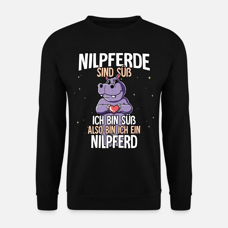 Nilpferde Sind Süß Nilpferd - Unisex Pullover - Schwarz
