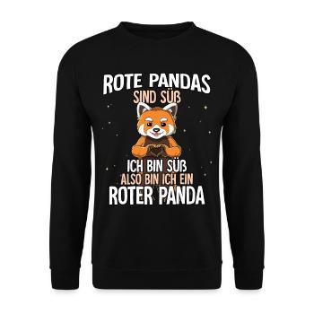 Rote Pandas Sind Süß Roter Panda - Unisex Pullover - Schwarz - Vorne - Alina (178cm) & Michal (187cm)