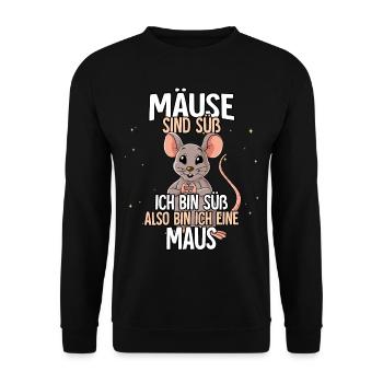 Mäuse Sind Süß Maus - Unisex Pullover - Schwarz - Vorne - Alina (178cm) & Michal (187cm)