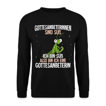 Gottesanbeterinnen Sind Süß Gottesanbeterin - Unisex Pullover - Schwarz - Vorne - Alina (178cm) & Michal (187cm)